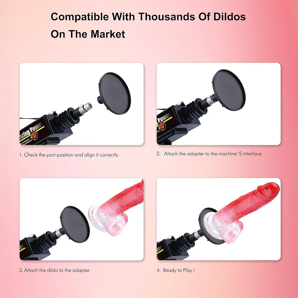 Realistic Thrusting Sex Machine with 8 Attachments, 3XLR Connector, and Suction Cup Adapter