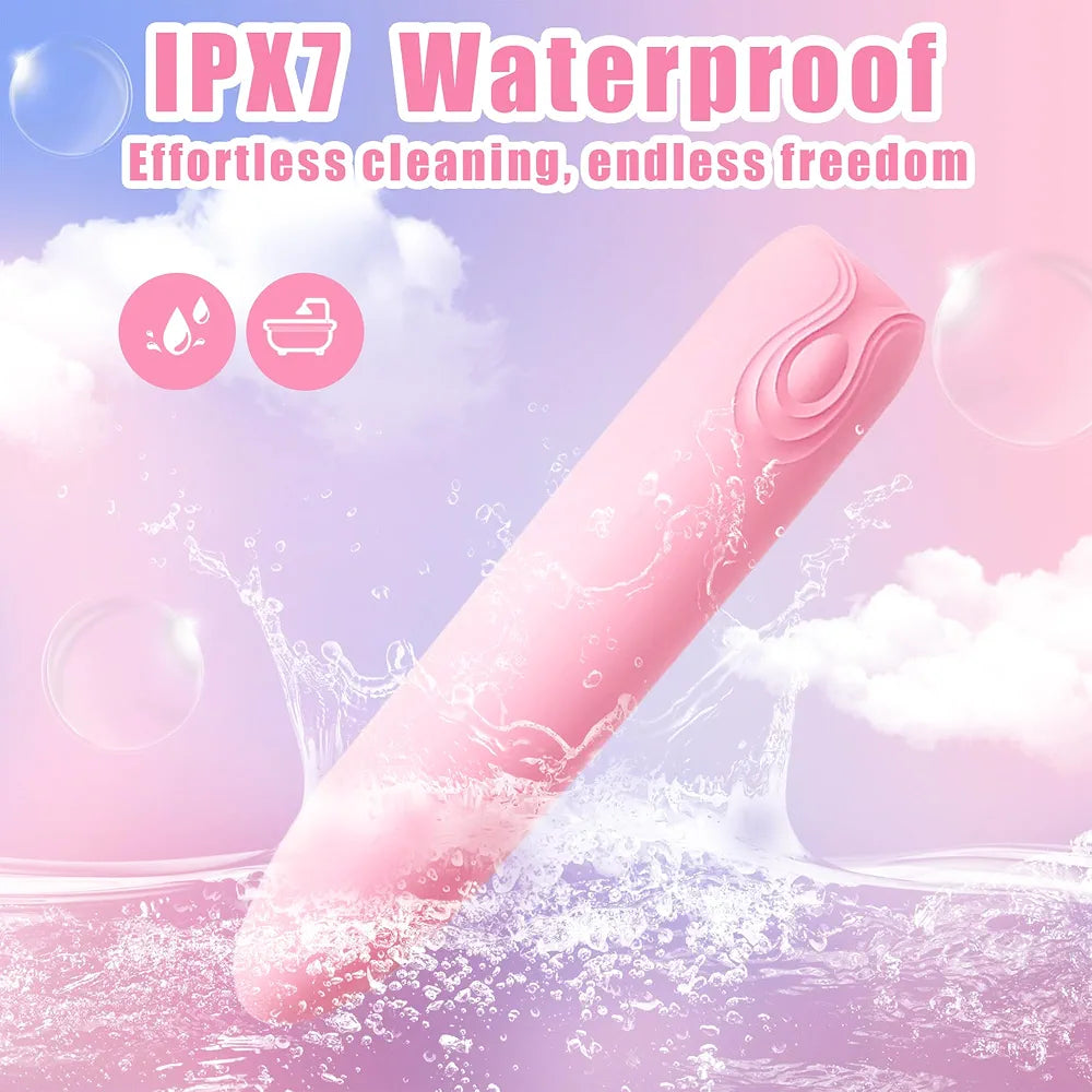 Whisper-Quiet Rechargeable Lipstick Bullet Vibrator with 10 Modes for Targeted Stimulation