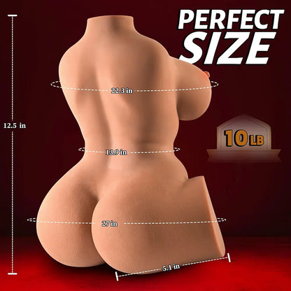 10LB Realistic 3-in-1 Male Masturbator Torso with Textured Vagina and Anal Canal