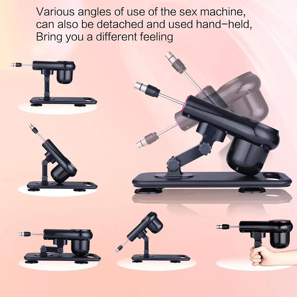 Professional Thrusting Sex Machine with 8 Attachments and Powerful Suction Base