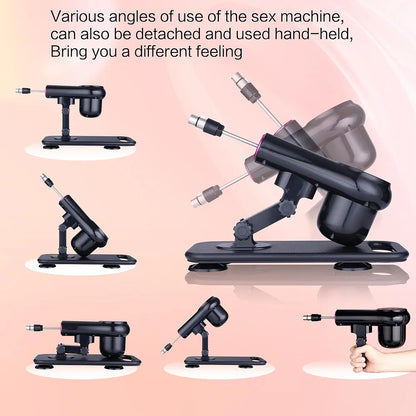 Professional Thrusting Sex Machine with 8 Attachments and Powerful Suction Base