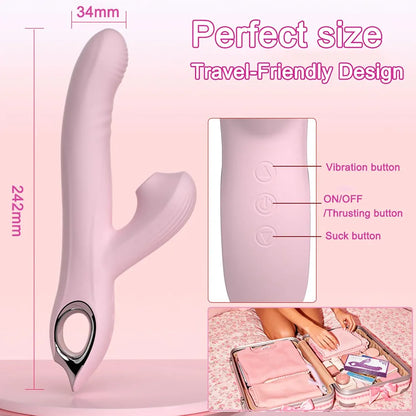 Advanced Dual-Action Clitoral and G-Spot Stimulator with 10 Suction and Thrusting Modes