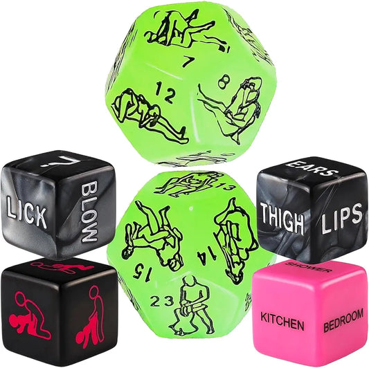 Glow-in-the-Dark Romantic Couples Dice Game for Date Night