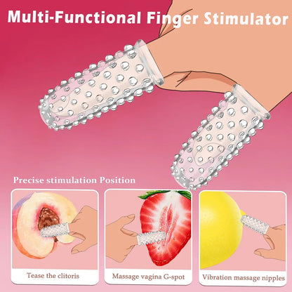Silicone Finger Sleeve Stimulator for Couples Intimate Play