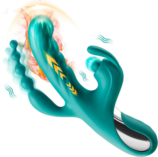 BEBEBEER 3-in-1 Rabbit Vibrator with Heating, Thrusting, and Dual Stimulation