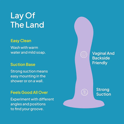 Hello Cake Pretty Big Dil: 6.6-inch Curvy Wavy Silicone G-Spot and P-Spot Dildo with Suction Base