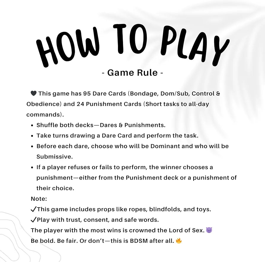 Intimate Couples Kink & BDSM Card Game: 120 Erotic Challenges for Date Night