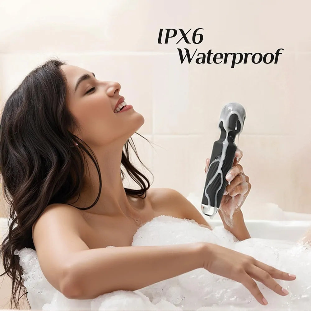 Rechargeable 20-Pattern Wand Massager with 8 Speeds for Clitoral Stimulation