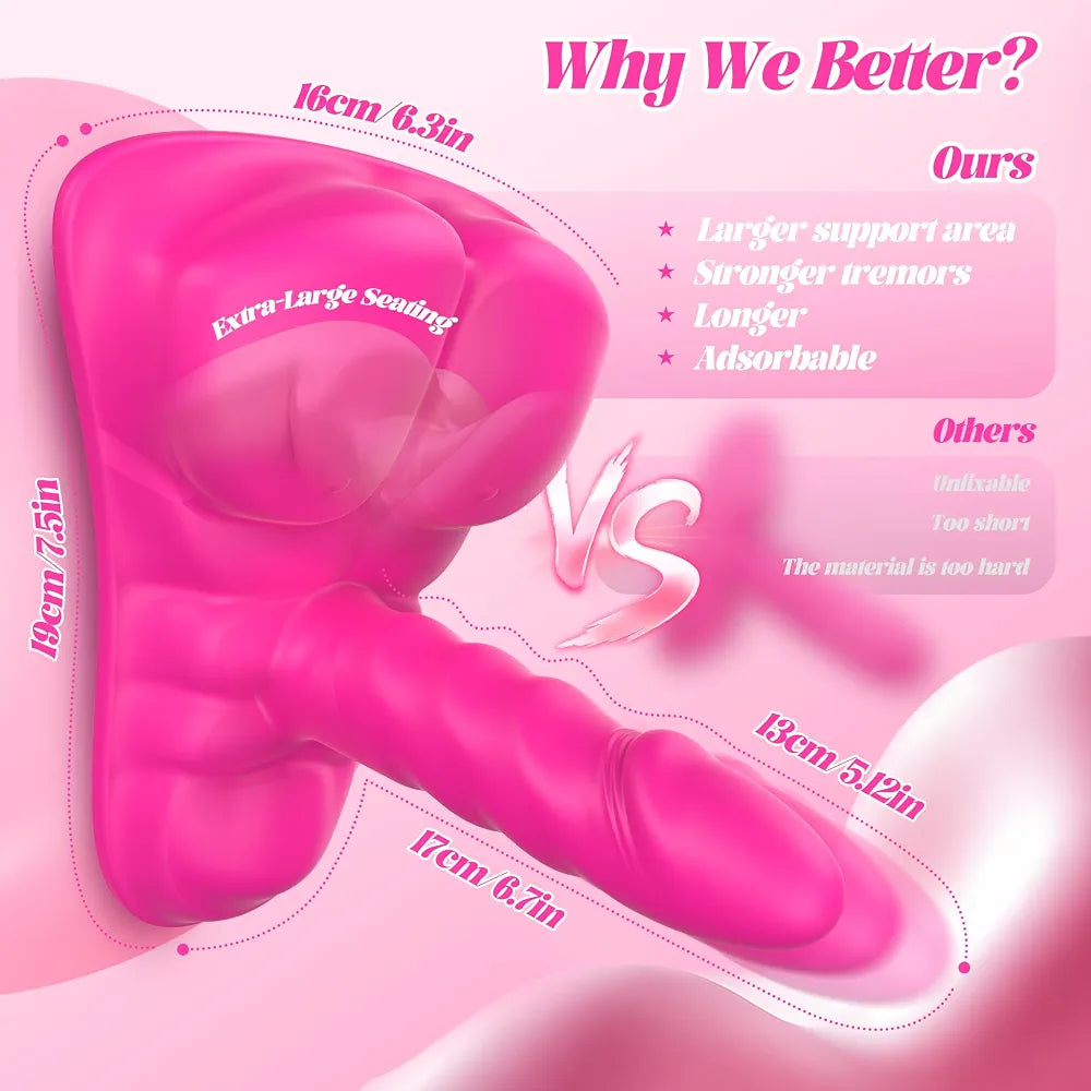10-Speed Remote-Controlled Thrusting and Vibrating Anal Dildo and Clitoral Stimulator