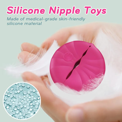 Silicone Vibrating Nipple Clamps with 10 Modes for Couples