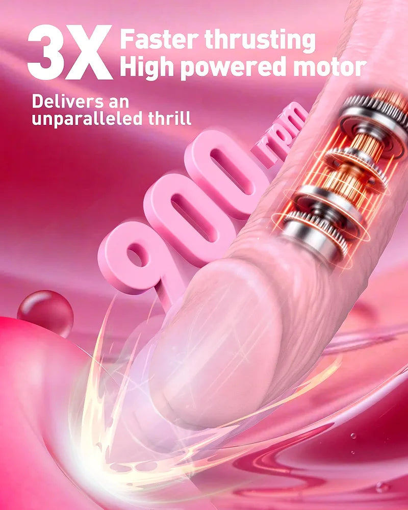 9-Inch Thrusting G-Spot Vibrating Dildo with 10 Vibration Patterns and 3 Thrusting Modes - Waterproof Adult Toy for Couples