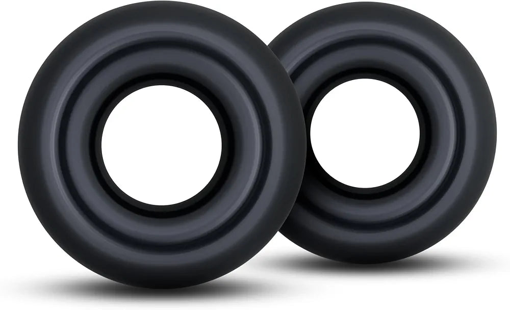 Eden Premium Silicone Cock Ring Set - 2 Pack Adjustable Stretchy Erection Rings for Enhanced Performance