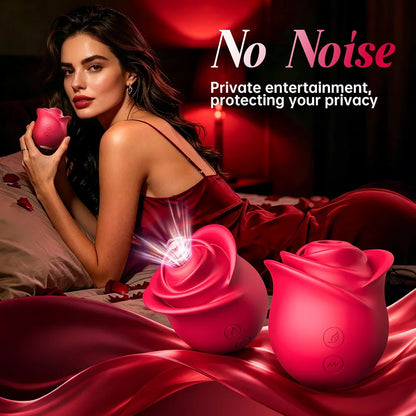 Rose-Shaped App-Controlled Clitoral Suction Vibrator with 10 Stimulation Modes