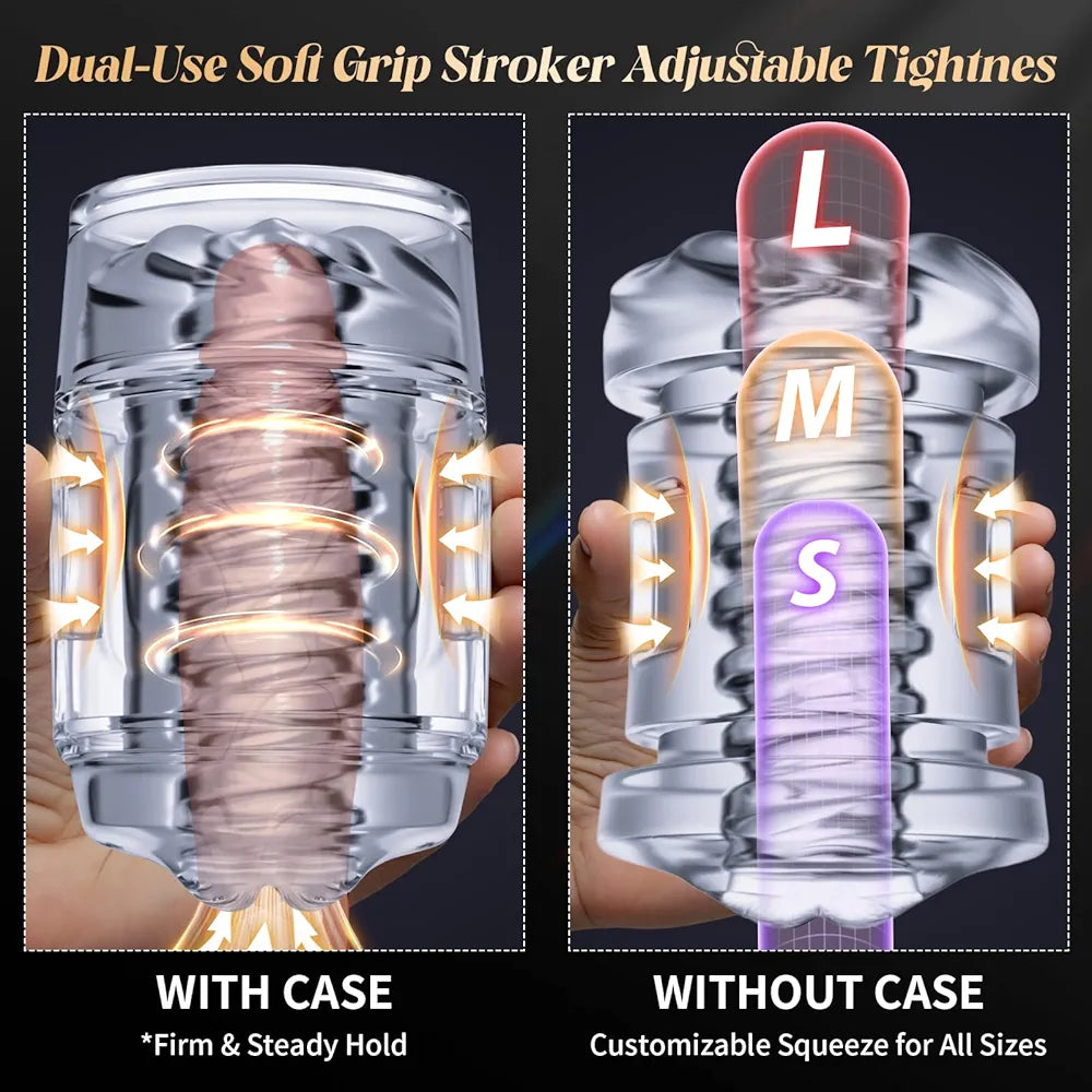 Realistic Spiral Texture Pocket Stroker - Open-Ended Male Masturbation Sleeve