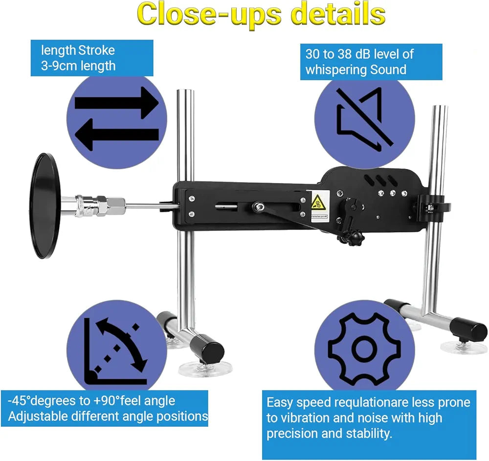 Automatic Thrusting Dildo Machine with 18 Modes, Suction Adapter, and Ultra-Quiet Adjustable Settings