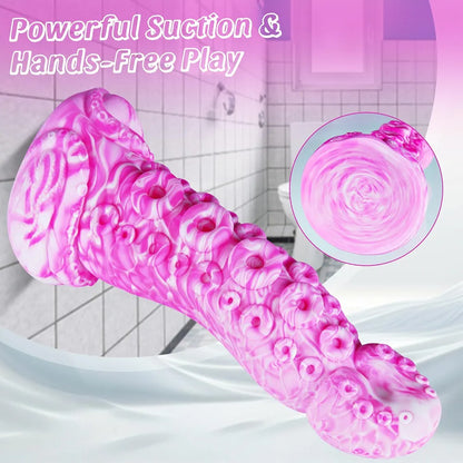 10-Inch Realistic Silicone Octopus Tentacle Dildo with Suction Cup - Extra Large Thick Monster Dragon Design for G-Spot and Prostate Stimulation