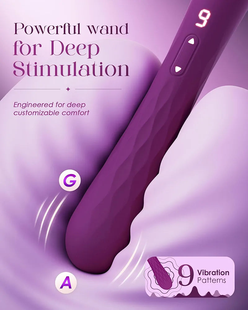 Dual-Ended App-Controlled Wand Vibrator and G-Spot Massager