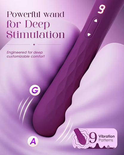 Dual-Ended App-Controlled Wand Vibrator and G-Spot Massager