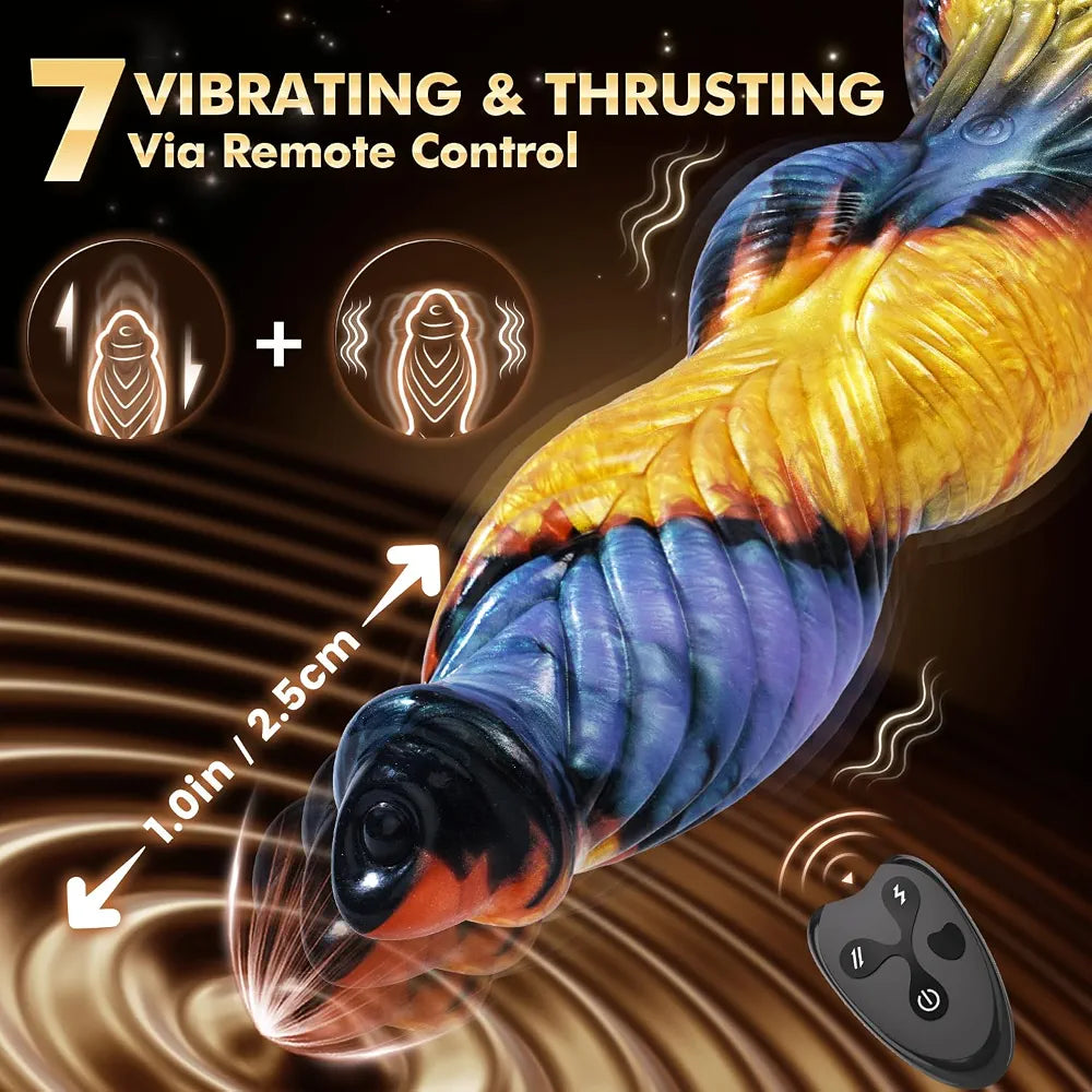 FYSHAVO 10.2" Fantasy Monster Dildo with App-Controlled Vibration, Suction Cup Base, and G-Spot Stimulation