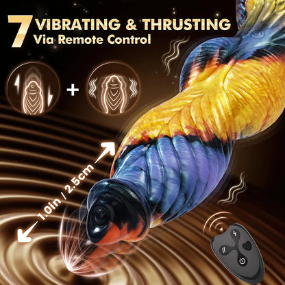 FYSHAVO 10.2" Fantasy Monster Dildo with App-Controlled Vibration, Suction Cup Base, and G-Spot Stimulation