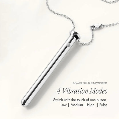 Crave Vesper Original Discreet Vibrating Necklace - Luxury Wearable Adult Toy, Silver