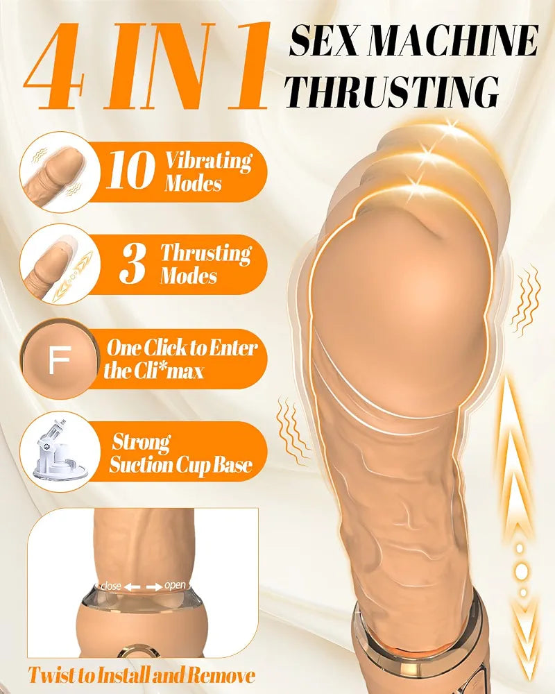 Advanced Thrusting Dildo Machine with 10 Vibration and 3 Thrusting Modes for Couples