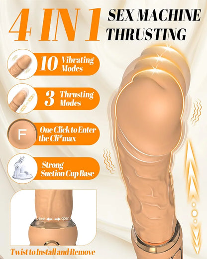 Advanced Thrusting Dildo Machine with 10 Vibration and 3 Thrusting Modes for Couples