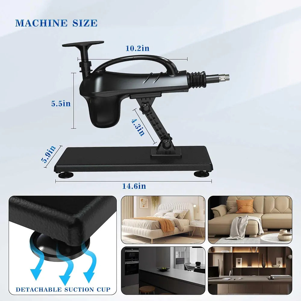 Amausen Automatic Thrusting Dildo Machine with 3XLR Connector for Men, Women, and Couples