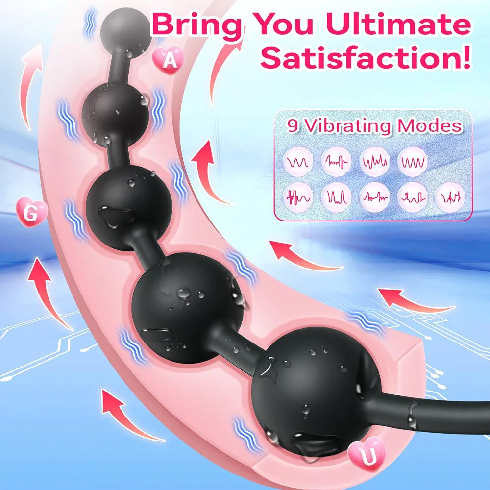 14.5-Inch Remote-Controlled Vibrating Anal Plug and Prostate Massager with 9 Modes