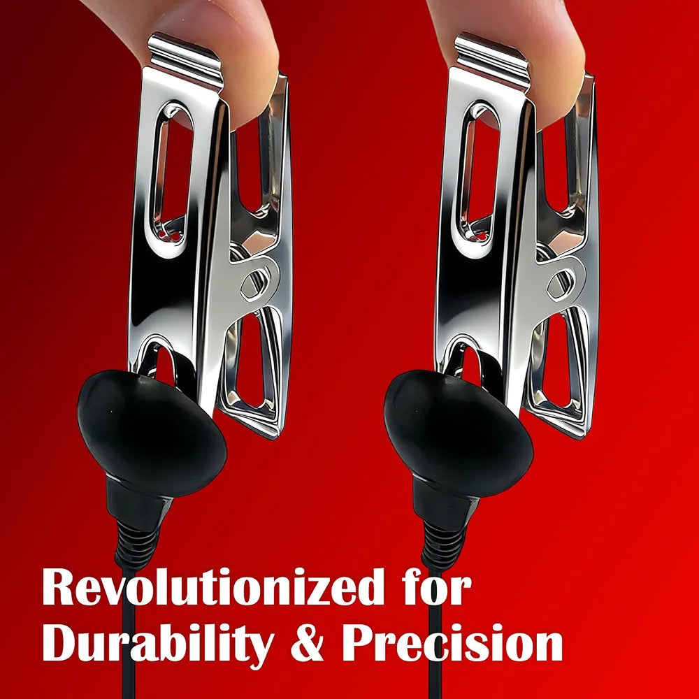 Advanced Electro-Stimulation Clitoral and Nipple Clamp Set with Adjustable Intensity