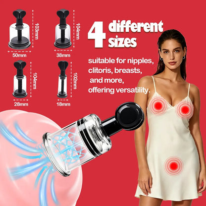8-Piece Silicone Suction Pump Set for Nipple and Clitoral Stimulation