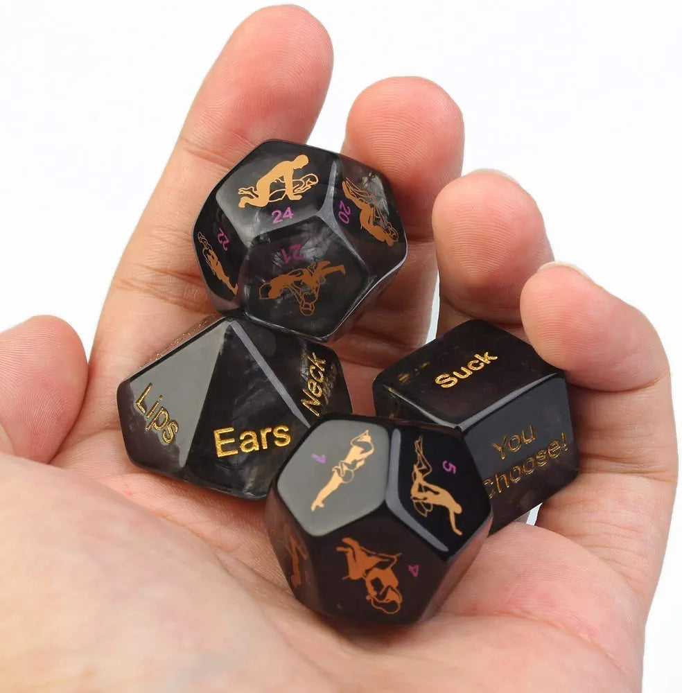 Romantic 12-Sided Adult Dice Game for Couples with 60 Intimate Action Prompts