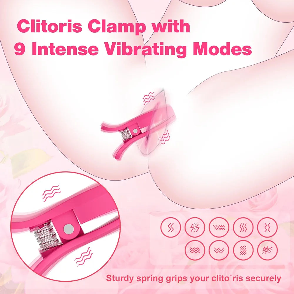 Adjustable Nipple Clamps with Vibrating Stimulation for Couples