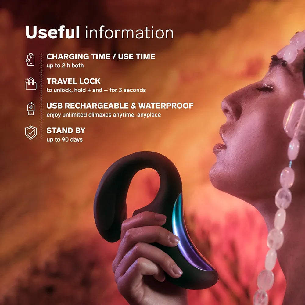 LELO Enigma Sonic Wave Double Stimulation Massager - App-Controlled Rabbit Vibrator in Cyber Purple