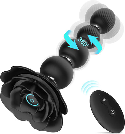 Premium Silicone Remote-Controlled Vibrating Anal Plug with 10 Rotation Modes