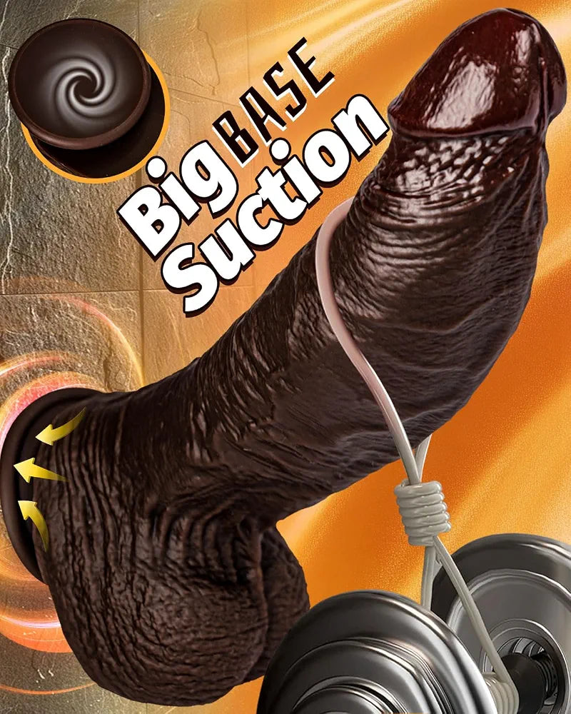 10.5'' Realistic Dual Density Silicone Dildo with 8.6'' Girth and Strong Suction Cup