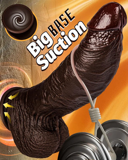 10.5'' Realistic Dual Density Silicone Dildo with 8.6'' Girth and Strong Suction Cup