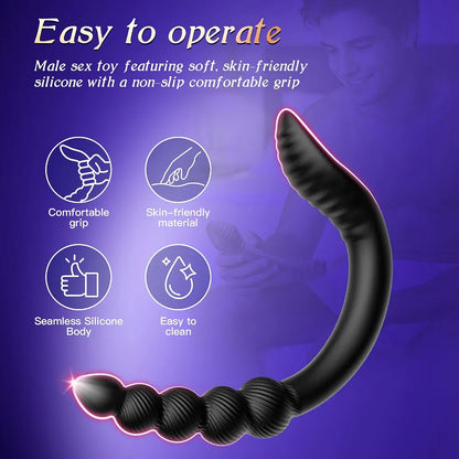 Ergonomic 9-Mode Vibrating Prostate Massager and Curved Anal Plug for Couples