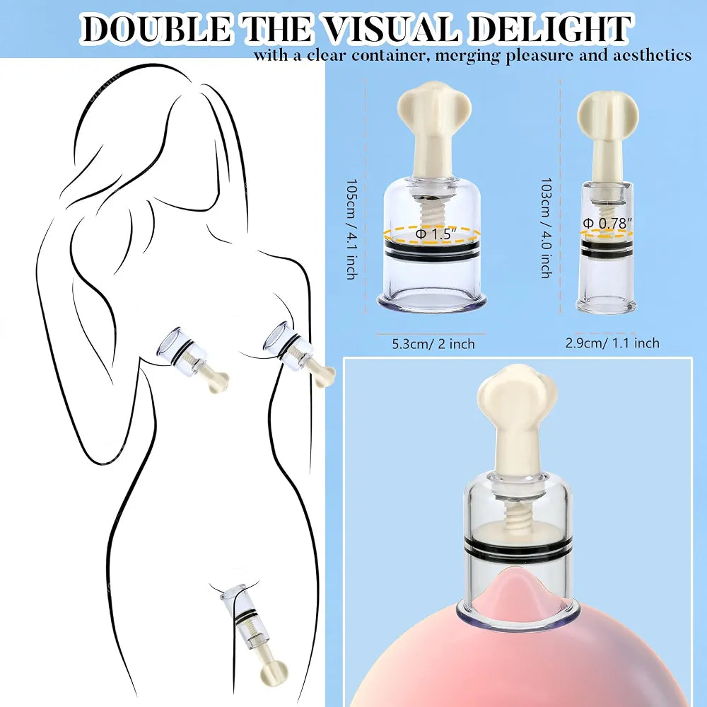 Adjustable Twist Nipple Suction Cups - Set of 2