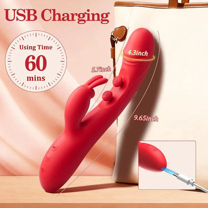 Dual-Stimulation Rabbit Vibrator with 7 Flapping and 16 Vibration Modes for Clitoral and G-Spot Pleasure