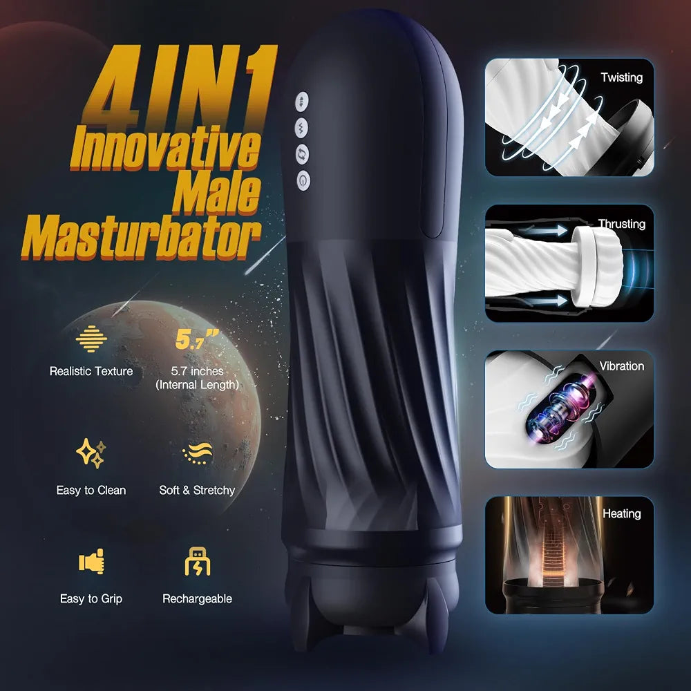Tracy's Dog Automatic Male Masturbator with Heating, Vibration, and Thrusting Modes