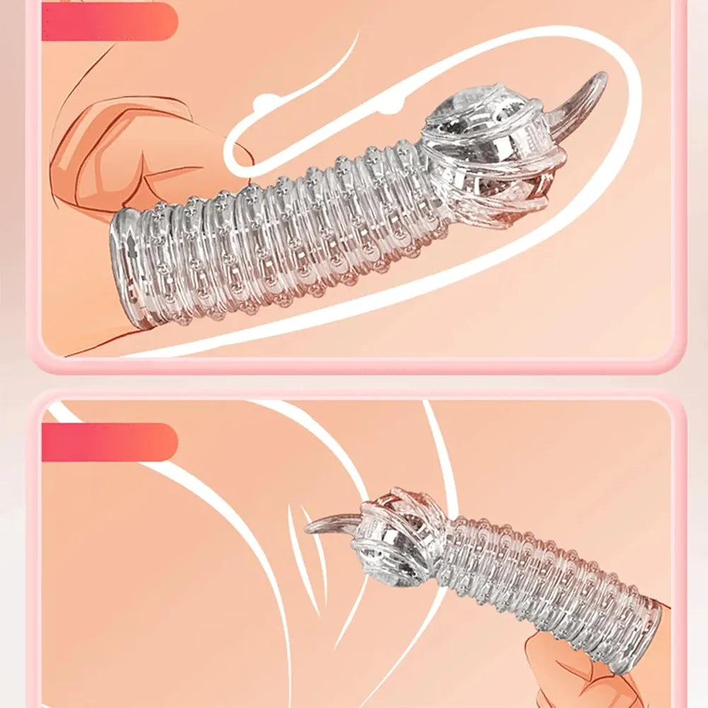 2-Piece Soft Silicone Finger Sleeve Stimulator for Couples