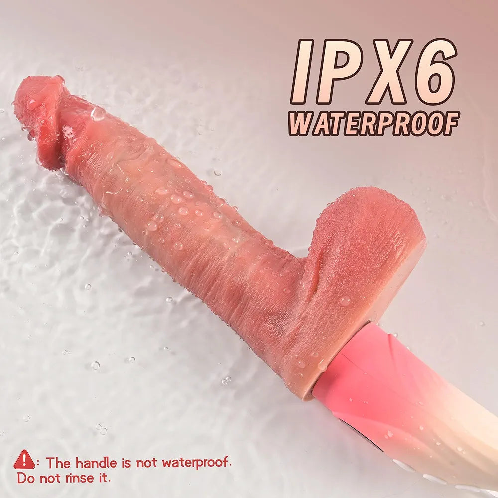 Realistic Thrusting Dildo Machine with 9 Heating, Vibrating, and Thrusting Modes, Remote Control Suction Cup Sex Toy for Couples