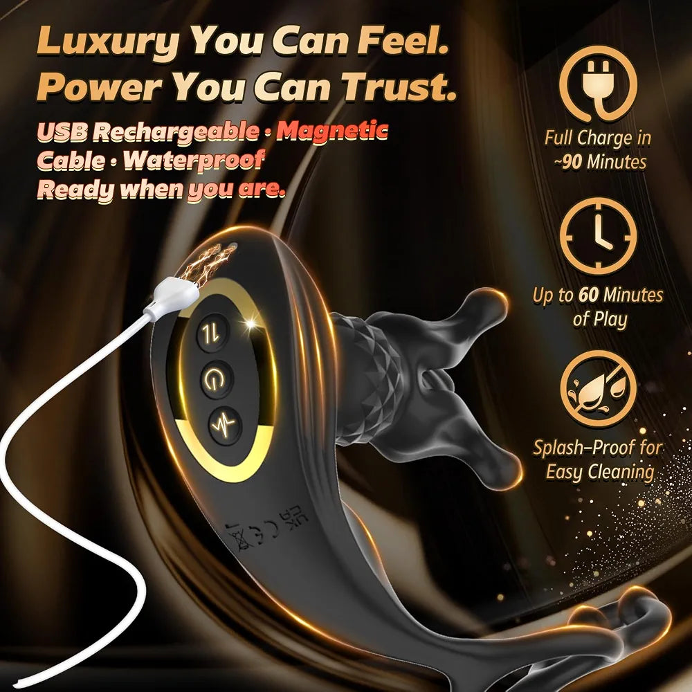 Advanced Dual-Action Prostate Massager and Anal Vibrator with Thrusting Core and 9 Stretching Modes