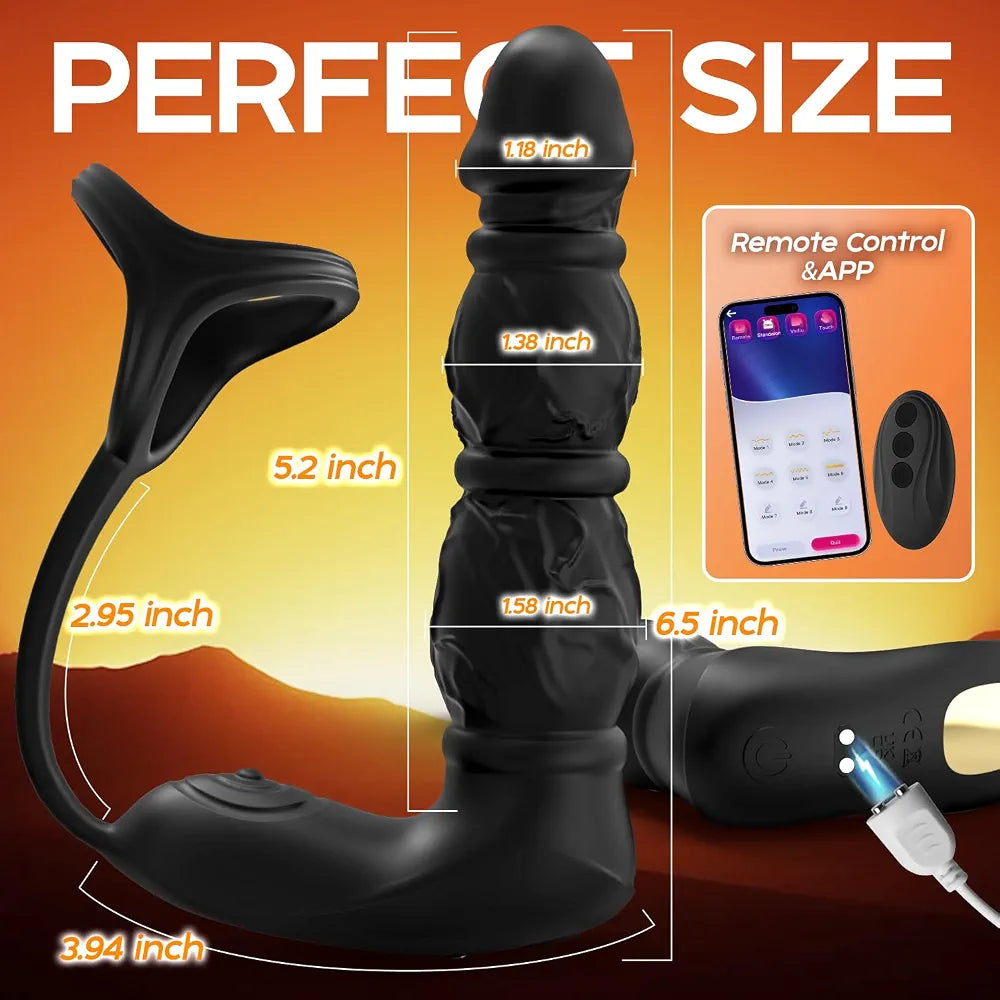 Advanced 7-in-1 App-Controlled Prostate Massager and Anal Vibrator with Remote