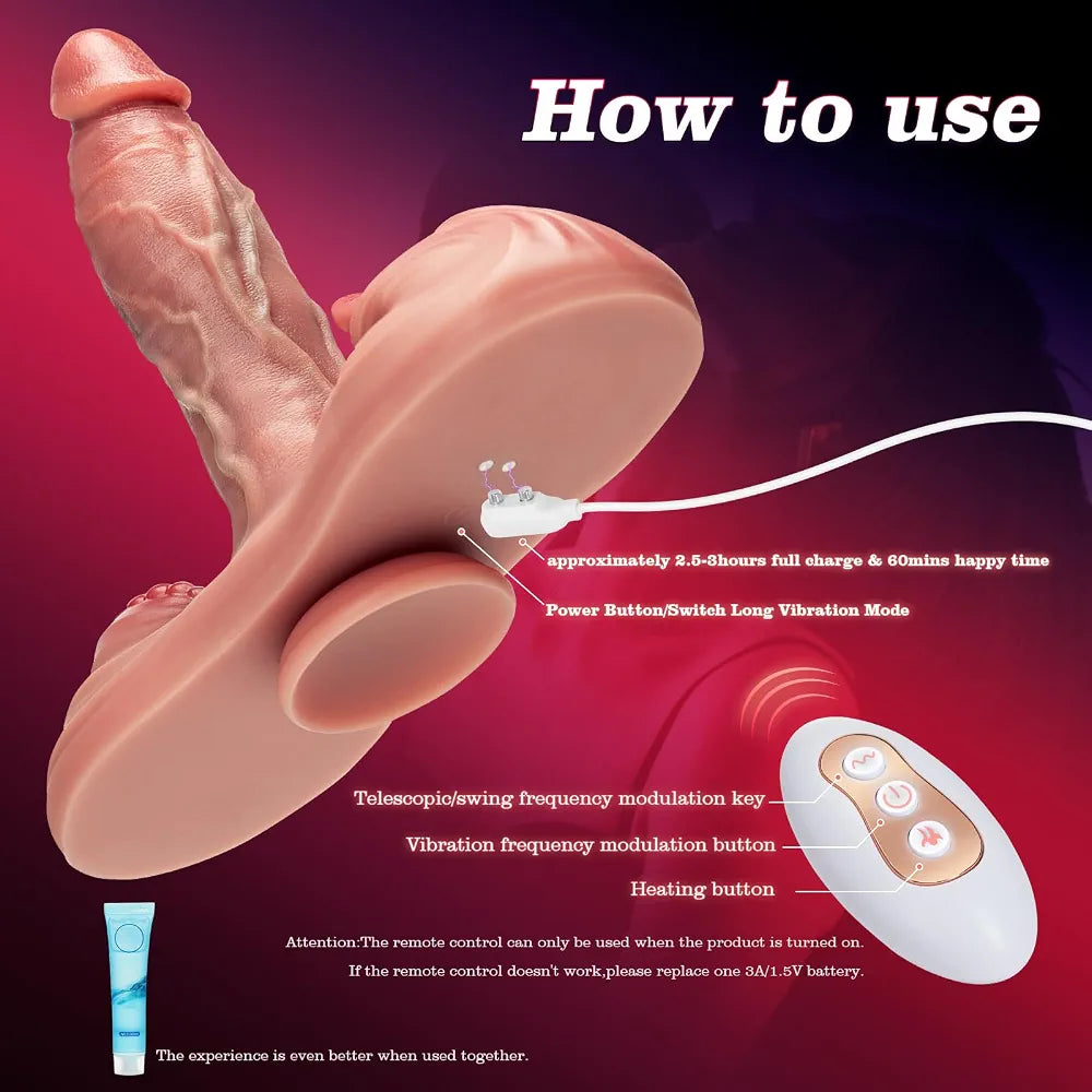 Remote-Controlled Thrusting & Vibrating G-Spot Dildo with 17 Stimulation Modes