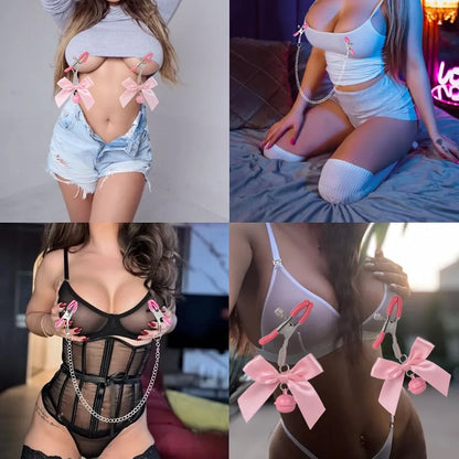 3-Piece Adjustable Nipple and Clitoris Clamp Set for Couples - BDSM Bondage Adult Toys