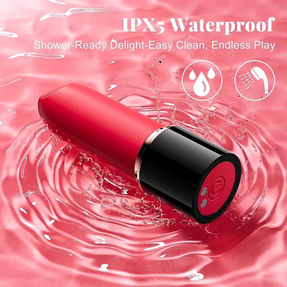 Discreet Rechargeable Lipstick-Style Clitoral Vibrator with 10 Vibration Modes