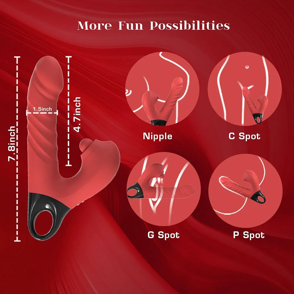 YUKZEN 3-in-1 Rabbit Vibrator with Thrusting, Pulsating, and Clitoral Stimulation