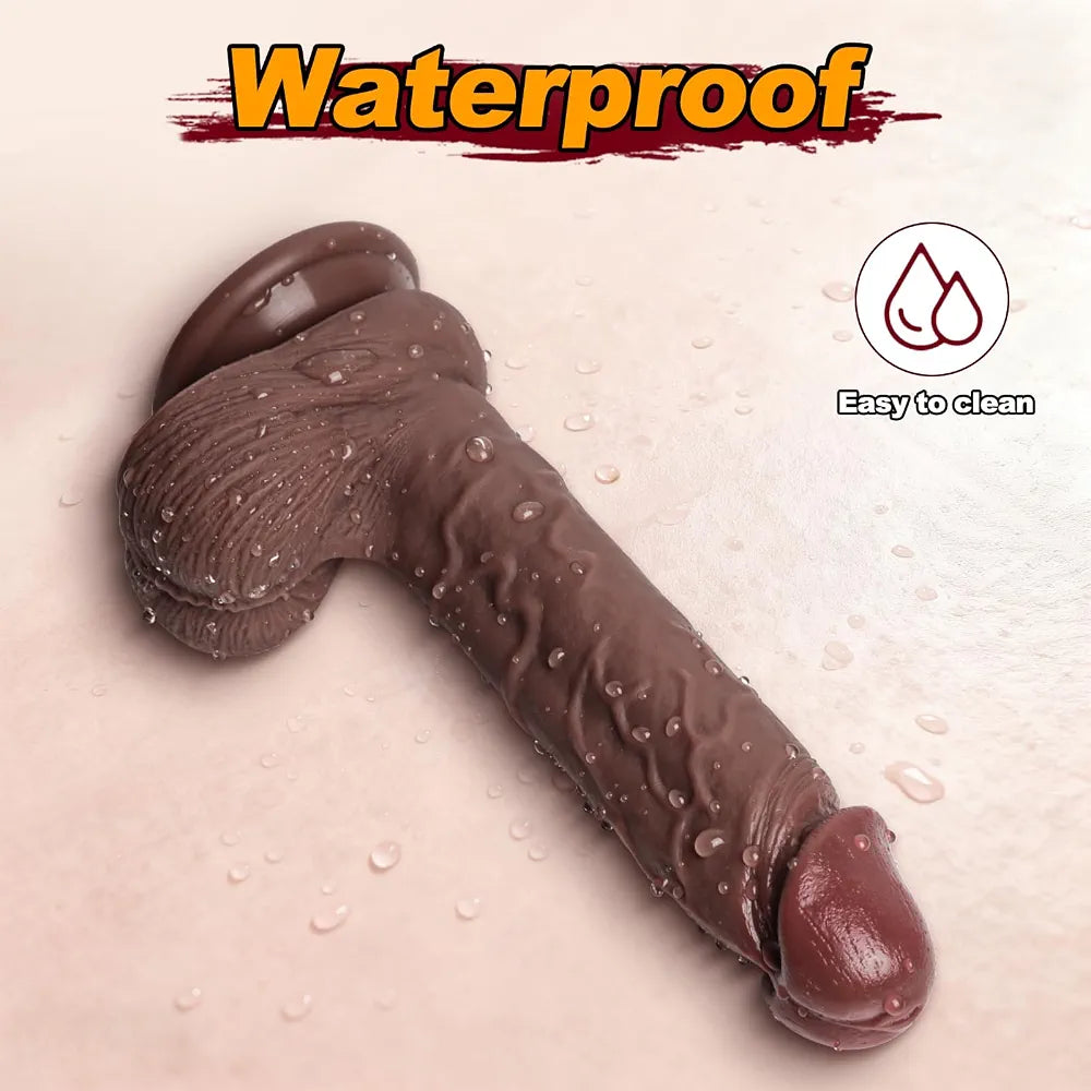 7.7-Inch Realistic Silicone Beginner Dildo with Powerful Suction Cup for Hands-Free G-Spot and Anal Stimulation